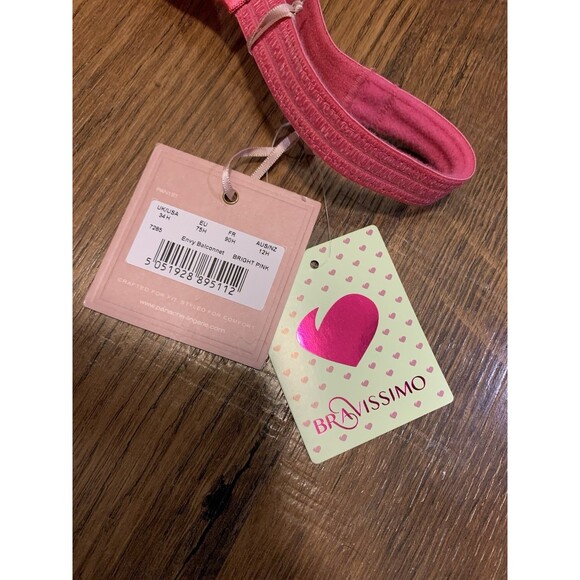 NWT 34H Panache Envy 7285 Pink Balconette Underwire Bra - Picture 2 of 5
